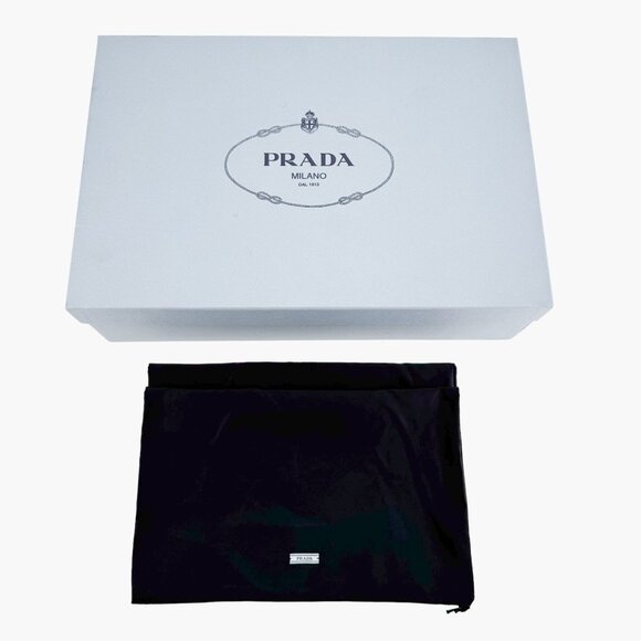 Prada Triangle Logo Platform Boots EU 39 US 9 Black Stretch Nappa Tech Mid Calf - Picture 15 of 16